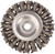 PG100  -  3" STANDARD TWIST KNOT WIRE WHEEL, .020" STEEL FILL, 1/2"-3/8" ARBOR HOLE - SAME AS ANDERSON 13533