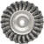 PG100  -  4" STANDARD TWIST KNOT WIRE WHEEL, .014" STEEL FILL, 1/2"-3/8" ARBOR HOLE - SAME AS ANDERSON 13583