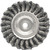 PG101  -  4" STANDARD TWIST KNOT WIRE WHEEL, .020" STEEL FILL, 1/2"-3/8" ARBOR HOLE - SAME AS ANDERSON 13603