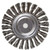 6" STANDARD TWIST KNOT WIRE WHEEL, .014" STEEL FILL, 5/8"-1/2" ARBOR HOLE