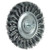 4" STEM-MOUNTED KNOT WIRE WHEEL, .020" STEEL FILL, 1/4" STEM
