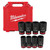 8-PC /4" DRIVE, 6 PT. SAE DEEP IMPACT SOCKET SET, 1" – 1-1/2" - MLW-49-66-7018