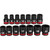 14 PIÈCES PRISE 3/8", JEU DE DOUILLES À CHOCS MÉTRIQUES STANDARD DE 6 POINTS, 7 MM À 21 MM