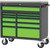 PG216 - Armoire à roulettes de 41 po à 11 tiroirs, vert lime/noir