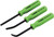PG193 - ENSEMBLE MINI PIED-LEVIER DE 5" DE 3 PIÈCES DE LONG, POINTES DE 0°, 27° ET 55° - VERT