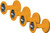 PG265 - ENSEMBLE DE SUPPORT MAGNÉTIQUE RECOUVERT DE CAOUTCHOUC DE 4 PIÈCES, 49 MM DE DIAMÈTRE X 51 MM DE LONG, ORANGE