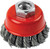 PG100 - 2.5" KNOTTED WIRE BOWL CUP BRUSH, 5/8"-11 ARBOR SIZE, 12,500 RPM