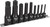 PG154 - 9-PC 1/4", 3/8", 1/2" DR. XZN TRIPLE SQUARE IMPACT BIT SOCKET SET ON A RAIL, M4-M10, MT14-MT18