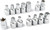 PG131 - 14-PC 3/8" DRIVE MASTER OIL DRAIN PLUG SOCKET SET (HEX, SQUARE, MALE & FEMALE TRIANGLE, TP XZN)
