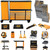 PG132 - 1629-PC MEGAMOD MECHANICS TOOL SET IN PREMIUM MODULAR FOAM TRAYS WITH TOOL STORAGE & SHOP EQUIPMENT
