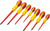 PG127 - 7-PC 1000V INSULATED VDE SCREWDRIVER SET, PHILLIPS: #0 X 3", #1 X 3", #2 X 4"; SLOTTED: 1/8" X 3" , 5/32" X 4", 7/32" X 5", 1/4" X 6"
