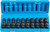 PG137 - 10-PC PRISE 3/8" 6 PT. ENSEMBLE DE DOUILLES À IMPACT UNIVERSELLES MÉTRIQUES SEMI-PROFONDES, 10-19 MM