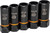 PG128 - 5-PC 1/2" DRIVE BOLT BITER DEEP FASTENER EXTRACTION SOCKET SET, 19MM-25MM, 3/4"-1"