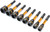 PG121 - 8-PC PRISE 1/4" ENSEMBLE EXTRACTEUR D’ÉCROU À™ MORSURE À BOULONS ET JEU DE PILOTES, 1/4 », 7 MM, 8 MM (5/16 »), 3/8 », 10 mm, 11 mm (7/16 »), 12 mm, 13 mm (1/2 »)