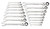 PG166 - 16-PC 90-TOOTH 12-POINT METRIC FLEX HEAD COMBINATION RATCHETING WRENCH SET ON A RACK, 8MM-25MM