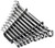 PG166 - 10-PC 90-TOOTH 12-POINT SAE FLEX HEAD COMBINATION RATCHETING WRENCH SET ON A RACK, 1/4"-3/4"