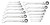PG159 - 14-PC 90-TOOTH 12-POINT SAE FLEX HEAD COMBINATION RATCHETING WRENCH SET ON A RACK, 1/4"-1"