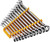 PG152 - 12-PC 90-TOOTH 12-POINT METRIC COMBINATION RATCHETING WRENCH SET ON A RACK, 8MM-19MM