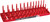 PG206 - 3/8" DR. SAE REGULAR, SEMI-DEEP, DEEP 3 ROW SOCKET HOLDER - RED
