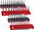 PG206 - 4 PACK 3 ROW SOCKET HOLDERS - RED & GREY