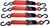 PG234  -  4-PC RATCHETING TIE DOW SET, ADJUSTS FROM 1 TO 15 FT., 1" WIDE STRAP, 1500 LBS CAPACITY