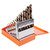 KnKut 15 Piece Left Hand Jobber Length Drill Bit Set 1/16"-1/2" by 32nds