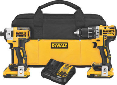 20V MAX 2 XR TOOL (DCD800 & DCF887) W/ 2 BATTERIES (2.0AH) AND BAG