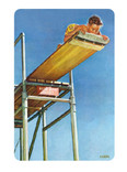 Saturday Evening Post- Diving Board Wood Magnet