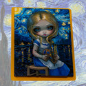 Jasmine Becket Griffith Alice in the Starry Night 5"x6" 3D Art Board