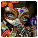 Jasmine Becket-Griffith: Dia de los Muertos Wood Coaster Set  (4  coasters)