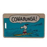 Peanuts “Cowabunga” Snoopy Wooden Bag Tag Peanuts “Cowabunga” Snoopy Wooden Bag Tag