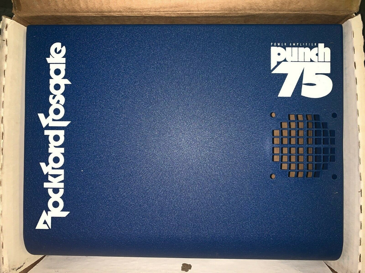 Rockford Fosgate Punch 75 amp shroud - new in box! Blue w/ White