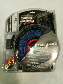 MONSTER CAR AUDIO | 200 WATT AMPLIFIER COMPLETE HOOKUP KIT | FREE SHIPPING | NEW