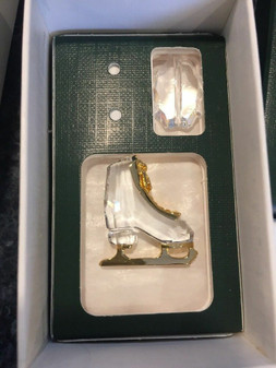 SWAROVSKI Crystal Memories Classics Ice Skate 183283 NIB With COA Gold & Crystal