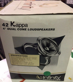 NOS set of 2 car speakers- Infinity- Kappa 42 -4" Dual Cone Old School New RARE 