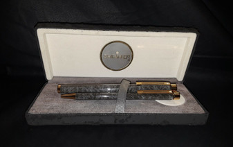 Vintage Sheaffer 1028 Gray Laquer & Gold Writing Instrument Set (Brand New!)