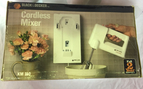 NEW Black & Decker Cordless Mixer KM150 NOS Box shows wear