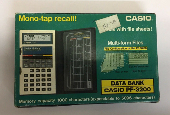 NEW Casio PF-3200 LCD pocket Data-Bank computer calculator 1980 NOS RARE Vintage