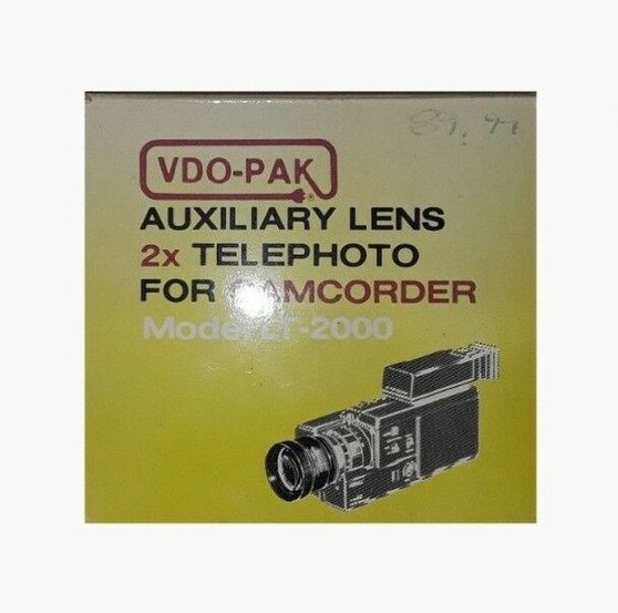 VDO-PAK Auxiliary Lens | 2x Telephoto for Camcorder (New!)