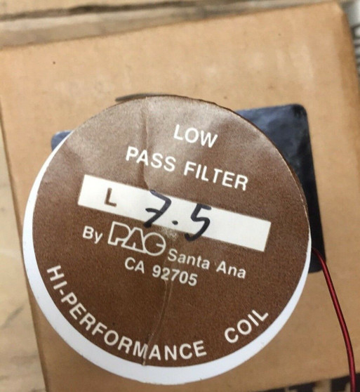 PAC L7.5, 7.5 MHy Audio Coil, Low Pass Subwoofer Filter. New
