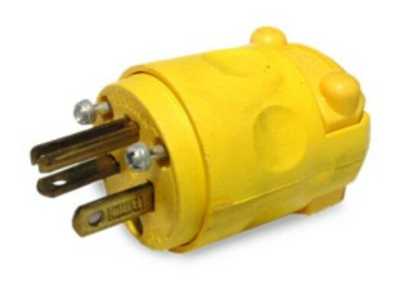 Leviton 010-615CV 2Pole 3Wire Yellow Round Connector (New!)