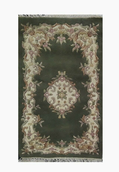 3' x 5' Jaipur Double Weft 7171 100% Wool Pile Hand Knotted Carpet (Brand New!)