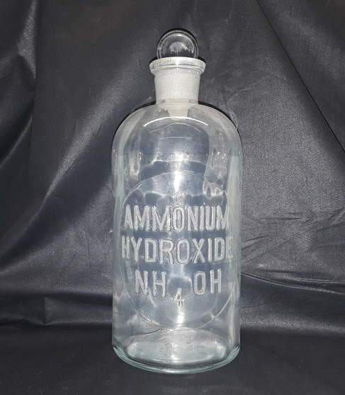 1888 Ammonium Hydroxide NH4 OH Pharmaceutical Glassware by T.C. Wheaton Co.