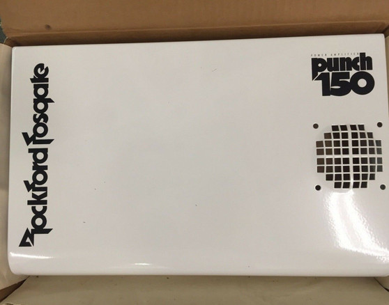 Rockford Fosgate Punch 150 amp shroud - new in box! White w/ Black OLD SCHOOL!
