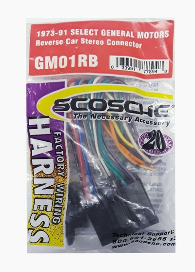 Scosche GM01RB | Factory Wiring Harness | 1973-91 Select GM (Brand New!)