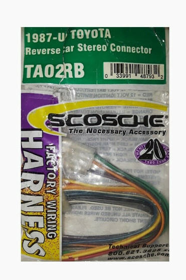 Scosche TA02RB | Factory Wring Harness | 1987-Up Toyota (Brand New!)
