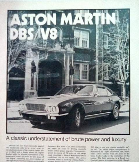 Aston Martin (V8 Saloon) Workshop Manual