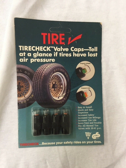 Set of 4 Tire Check Tire Valve Caps QTY 4 TELL AT A GLANCE U LOST TIRE PRESSURE