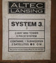 Altec Lansing System 3 2-Way Mini Tower & Subwoofer System (Factory Sealed!) NEW