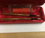 Pen Set Ball Point & Fountain, Gold Color Gift Set in Case 